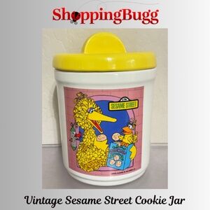 Vintage 1980 Sesame Street Big Bird Ceramic Cookie Jar w/Lid 8" Tall MUPPET Inc.